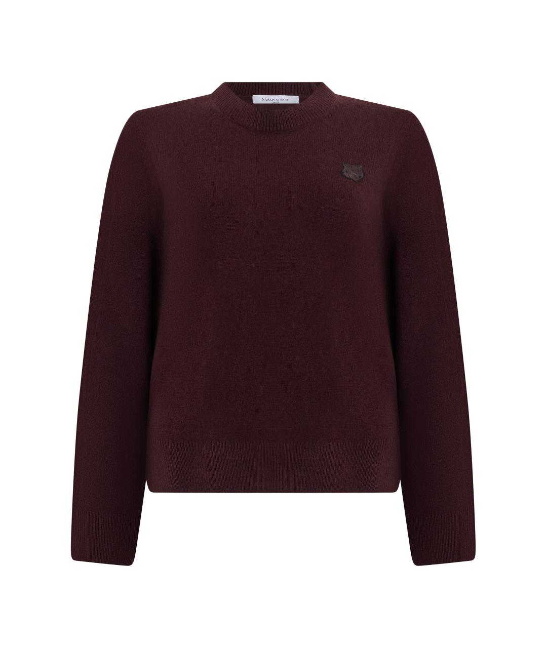 MAISON KITSUNE Бордовый шерстяной джемпер / свитер, фото 1