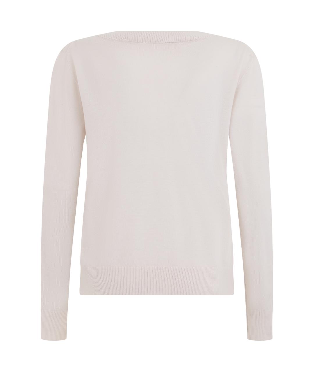 WEEKEND MAX MARA Белый шерстяной джемпер / свитер, фото 2