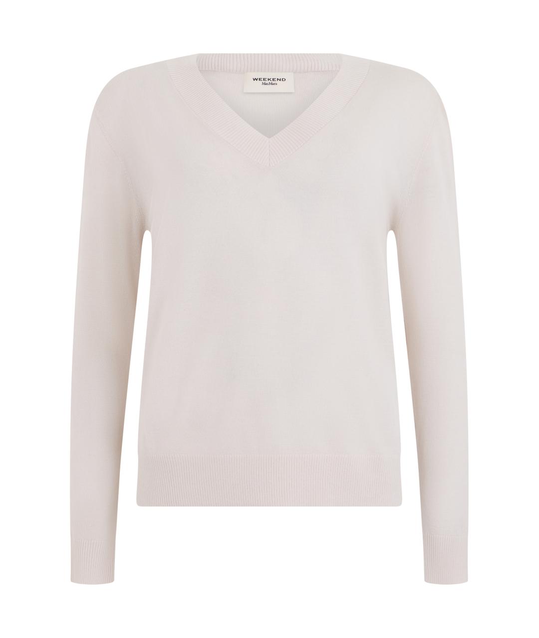 WEEKEND MAX MARA Белый шерстяной джемпер / свитер, фото 1
