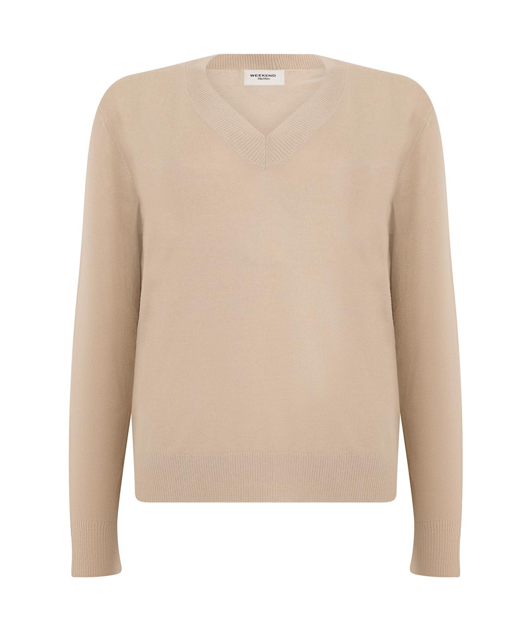 WEEKEND MAX MARA Бежевый шерстяной джемпер / свитер, фото 1
