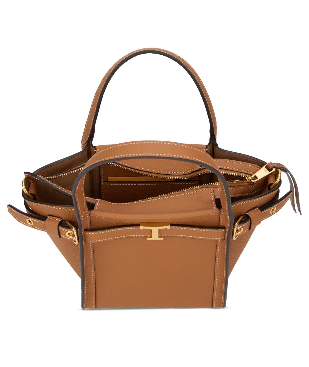TOD'S Бежевая кожаная сумка через плечо, фото 4