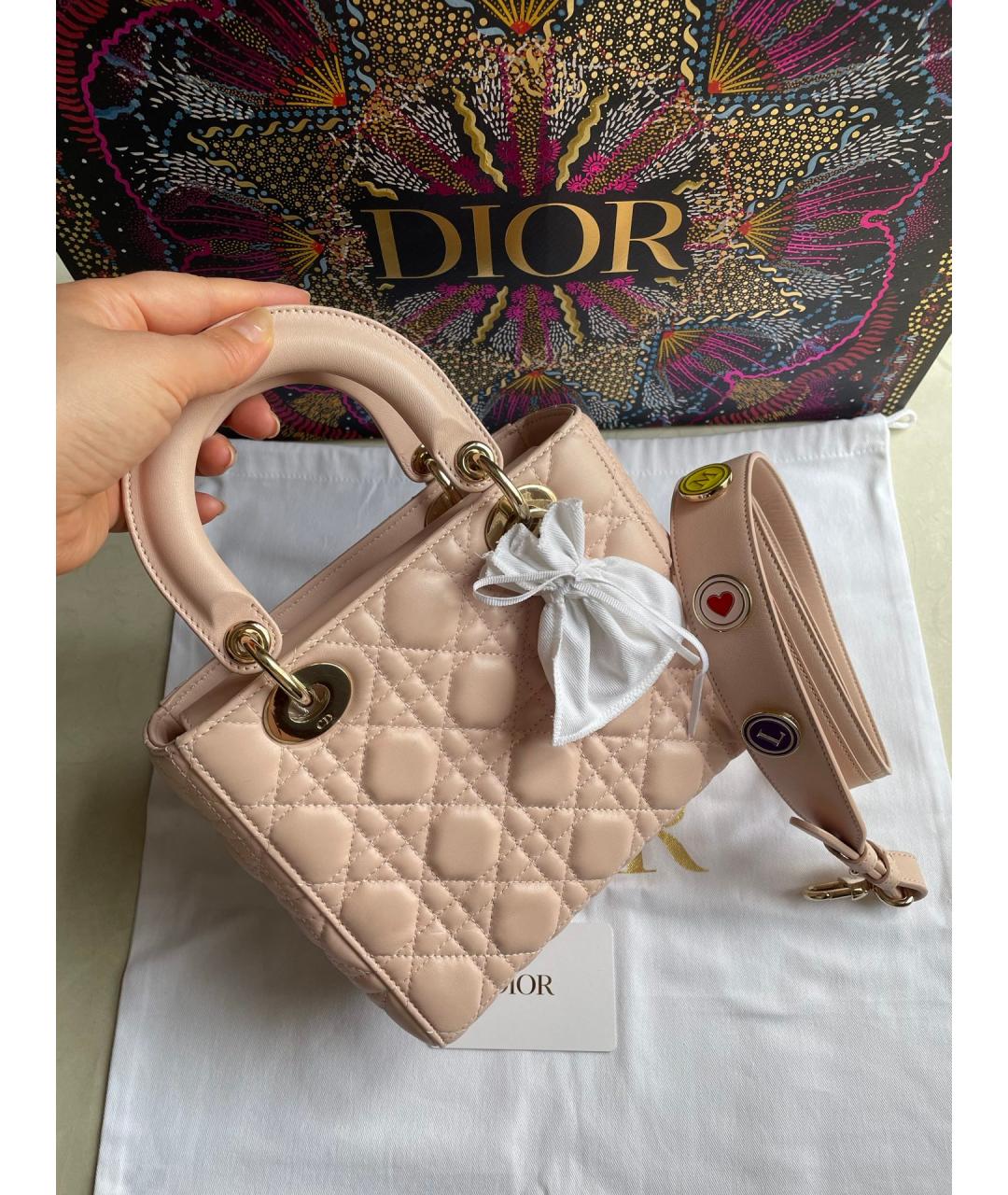 CHRISTIAN DIOR Розовая кожаная сумка тоут, фото 2