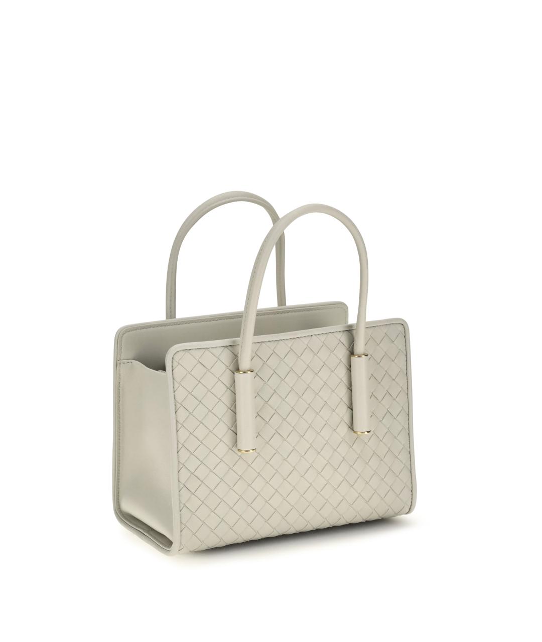 BOTTEGA VENETA Серая кожаная сумка тоут, фото 3