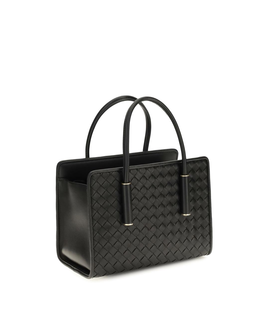 BOTTEGA VENETA Черная кожаная сумка тоут, фото 3