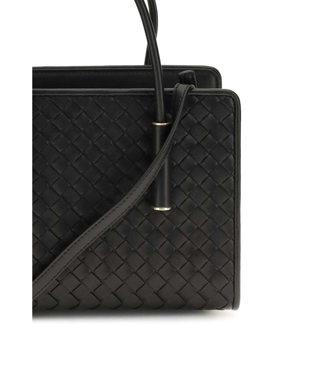 BOTTEGA VENETA Черная кожаная сумка тоут, фото 4