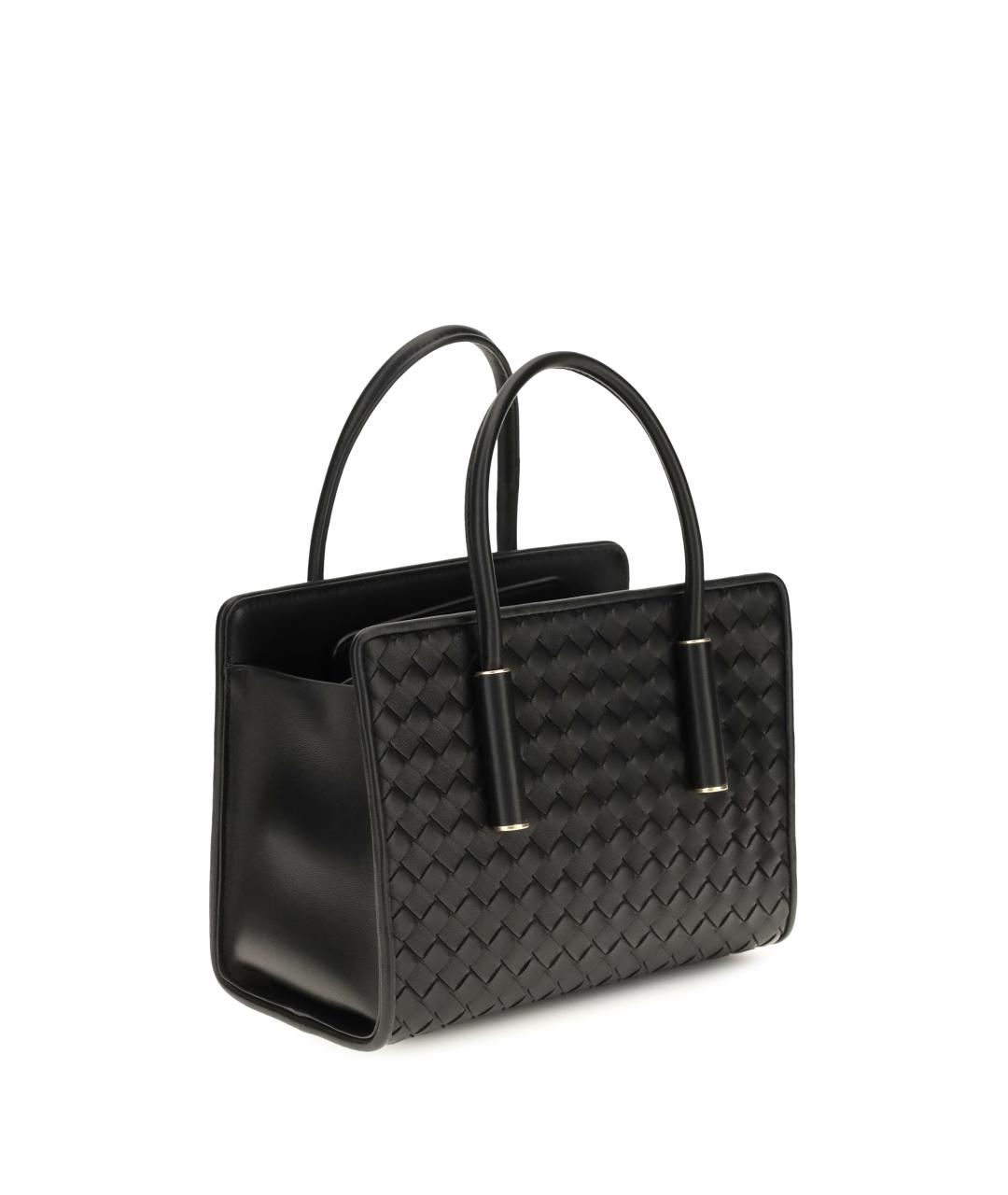 BOTTEGA VENETA Черная кожаная сумка тоут, фото 2