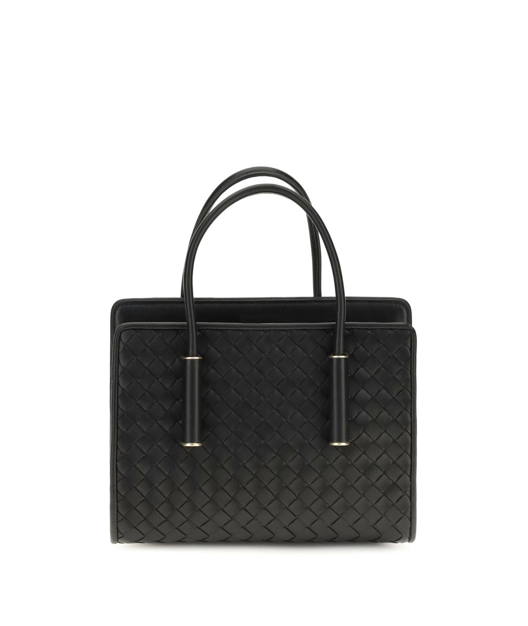 BOTTEGA VENETA Черная кожаная сумка тоут, фото 1