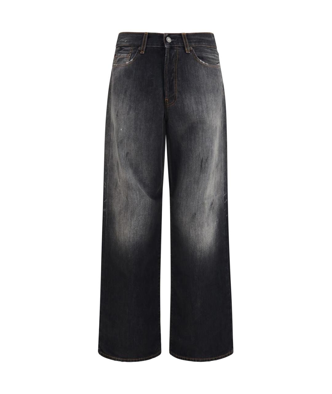 ACNE STUDIOS Черные хлопковые прямые джинсы, фото 1