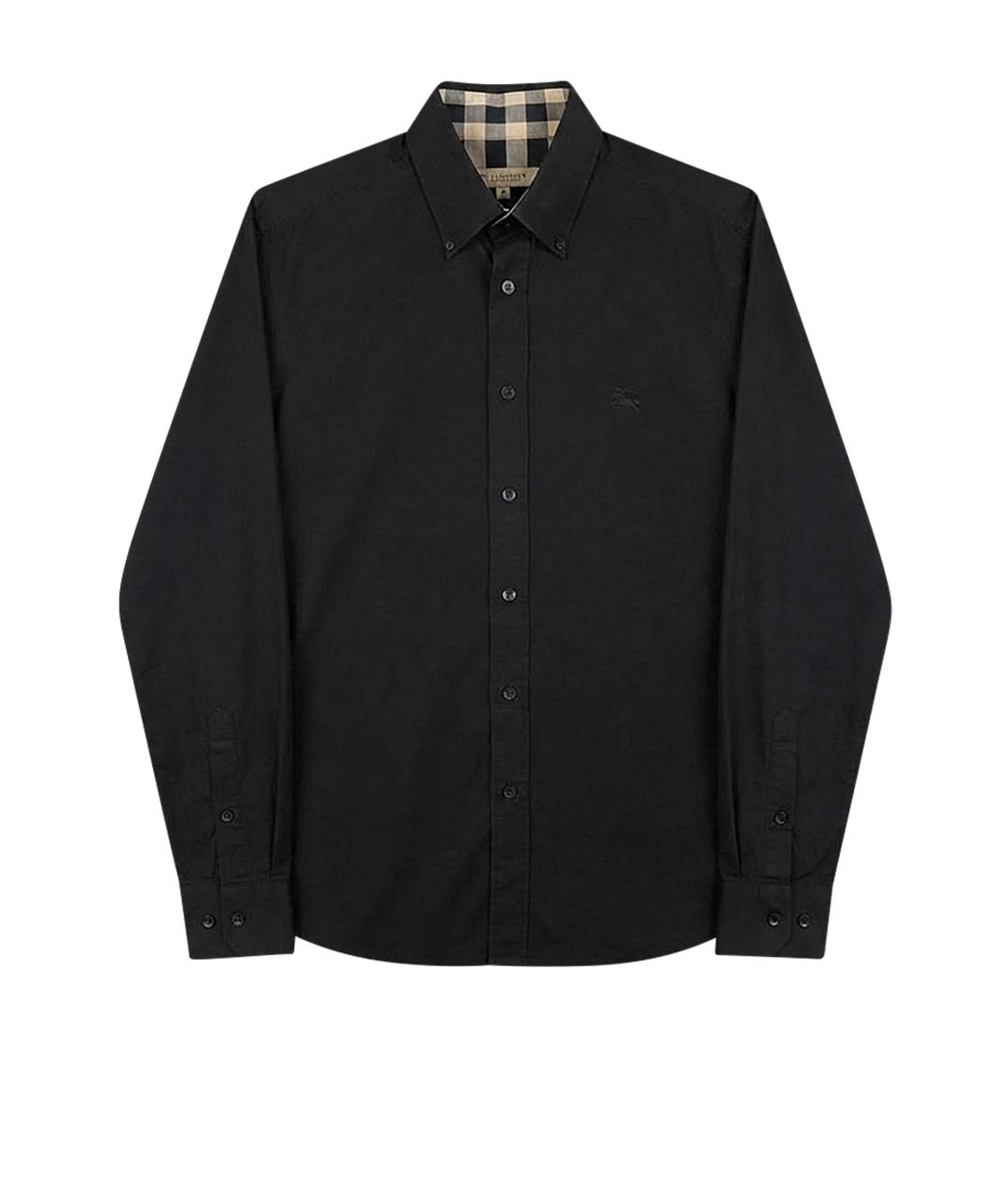BURBERRY Черная шелковая классическая рубашка, фото 1
