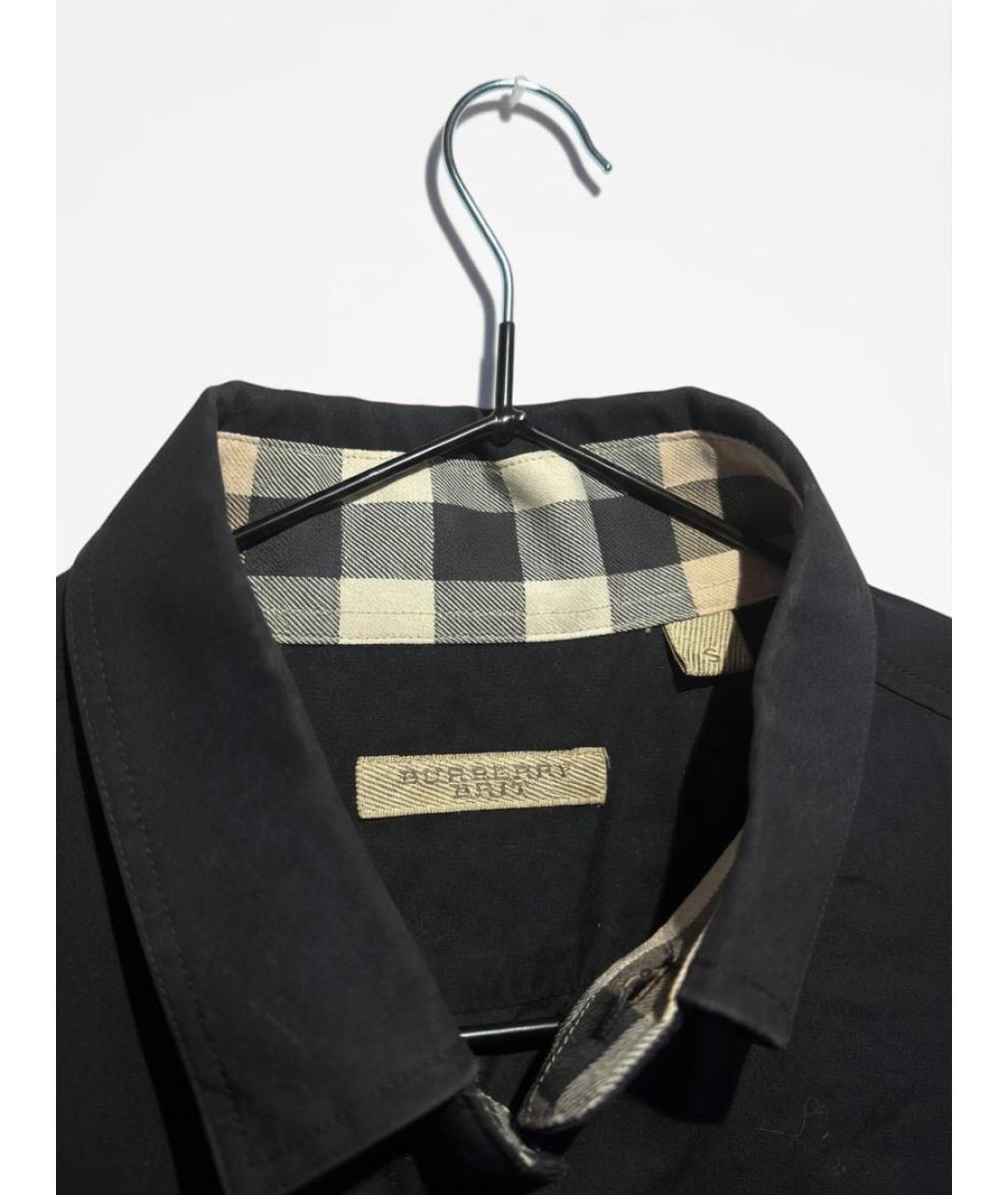 BURBERRY Черная шелковая классическая рубашка, фото 2
