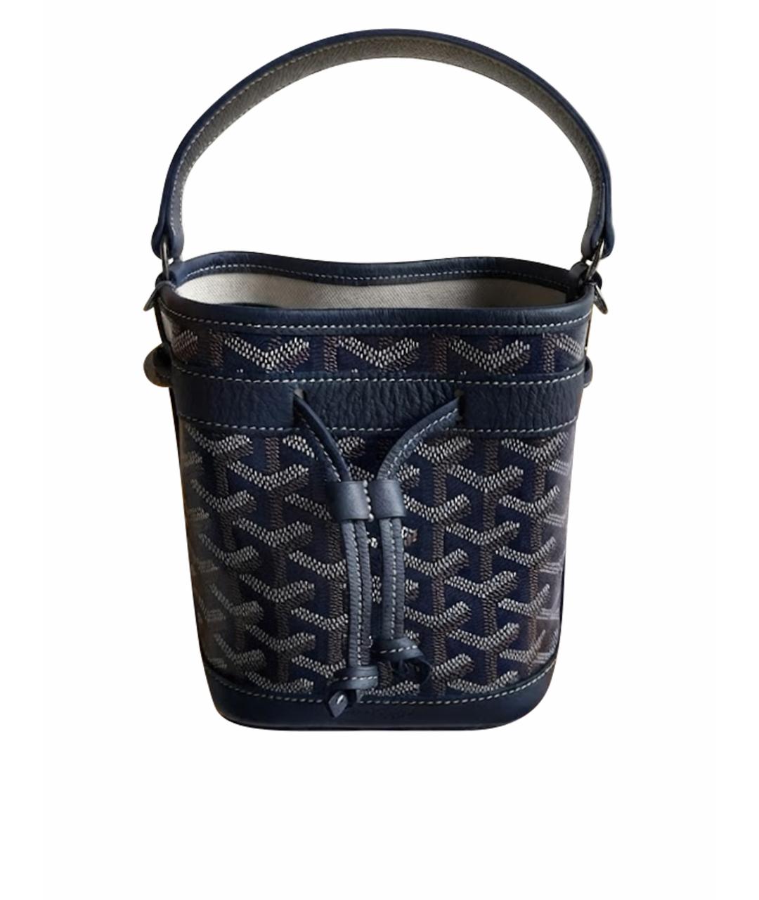 GOYARD Темно-синяя сумка тоут из канвы, фото 1