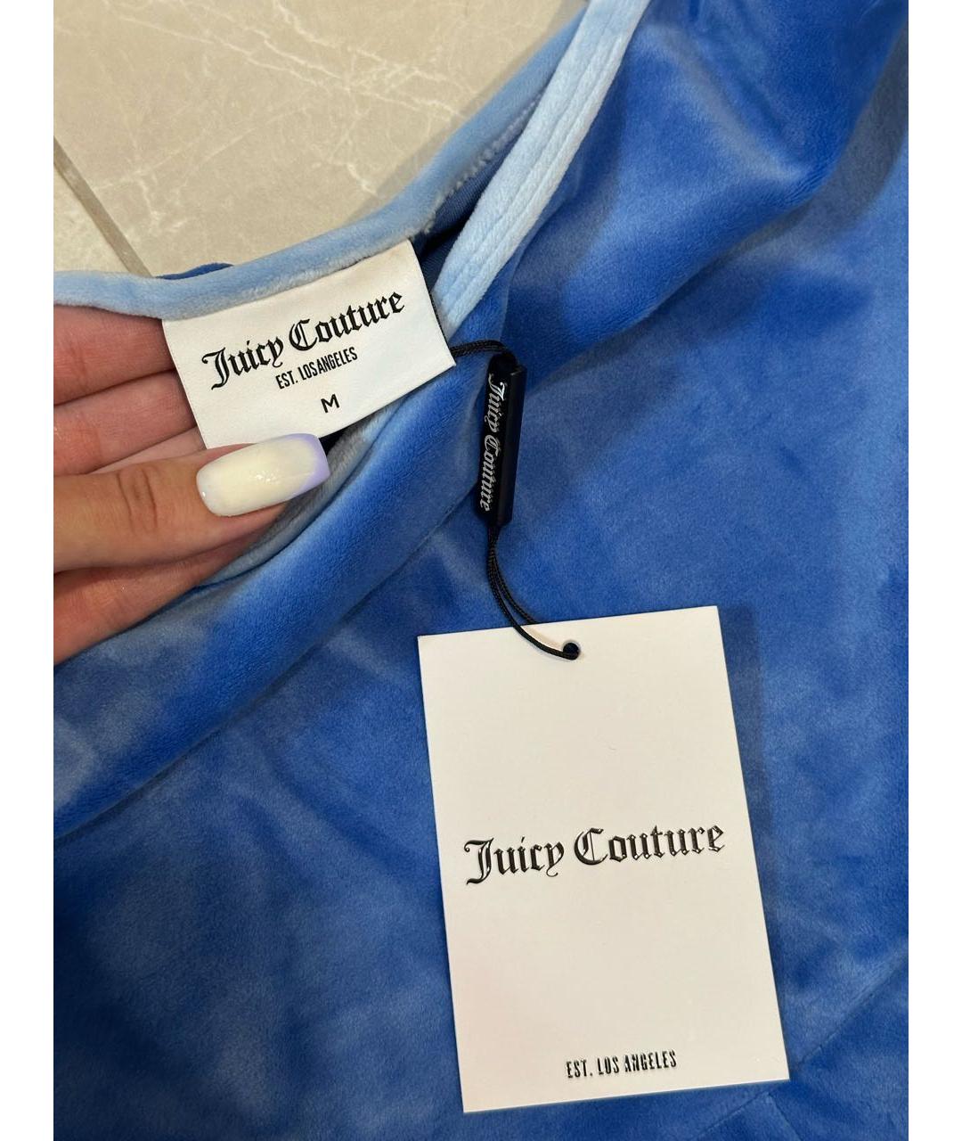 JUICY COUTURE Синий велюровый комбинезон, фото 3