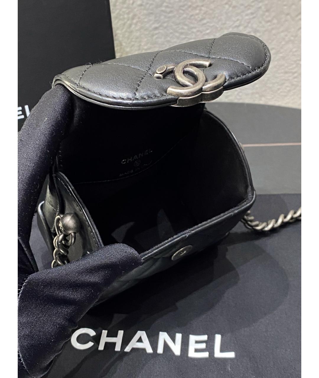 CHANEL Черная кожаная сумка через плечо, фото 7
