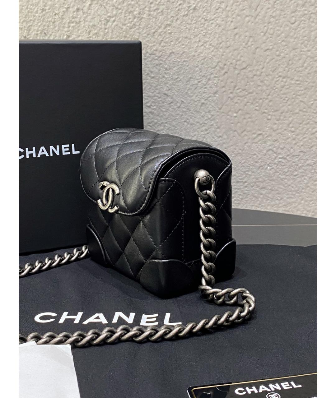 CHANEL Черная кожаная сумка через плечо, фото 5