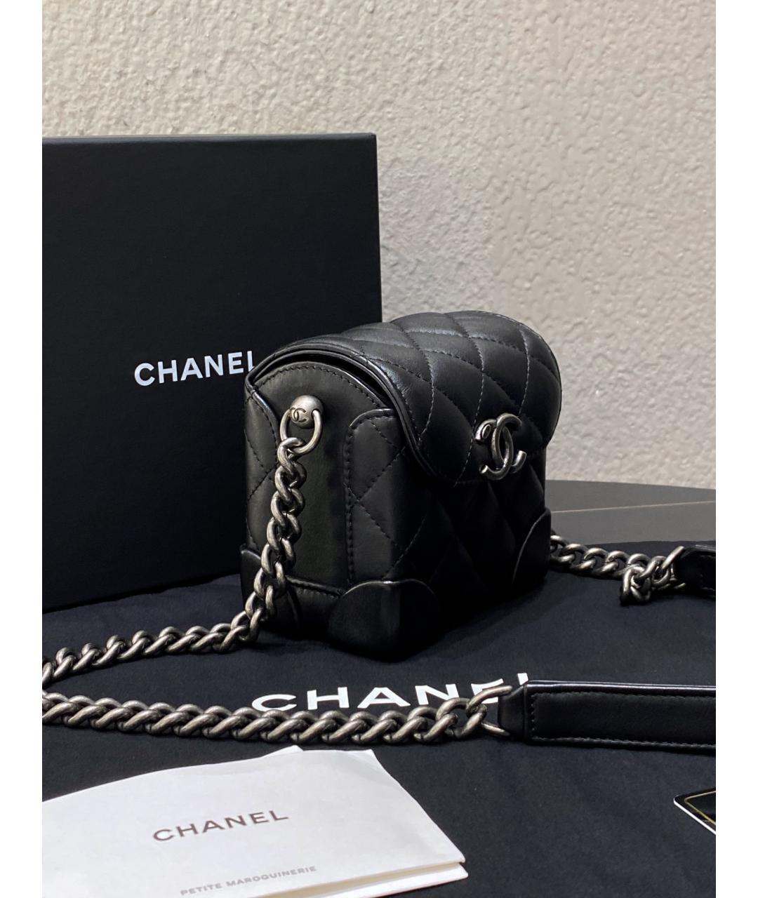 CHANEL Черная кожаная сумка через плечо, фото 4