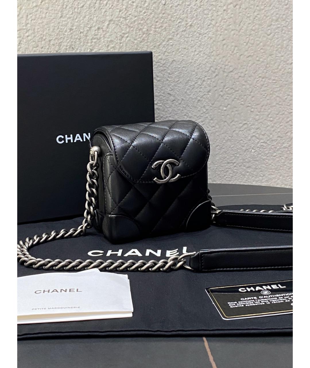 CHANEL Черная кожаная сумка через плечо, фото 2