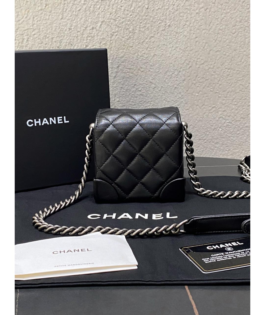 CHANEL Черная кожаная сумка через плечо, фото 3