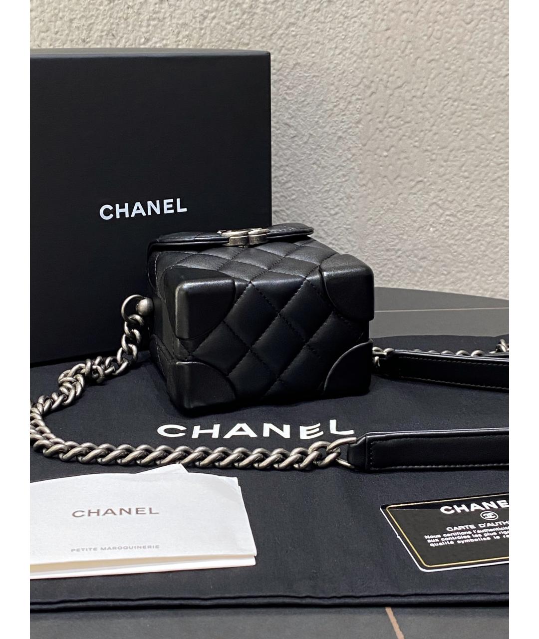 CHANEL Черная кожаная сумка через плечо, фото 8