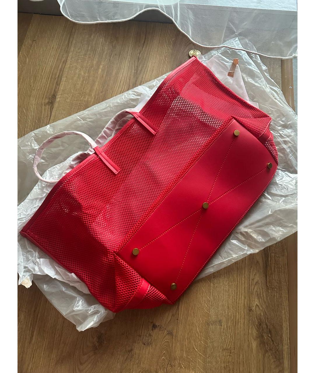 STELLA MCCARTNEY Красная плетеная пляжная сумка, фото 3