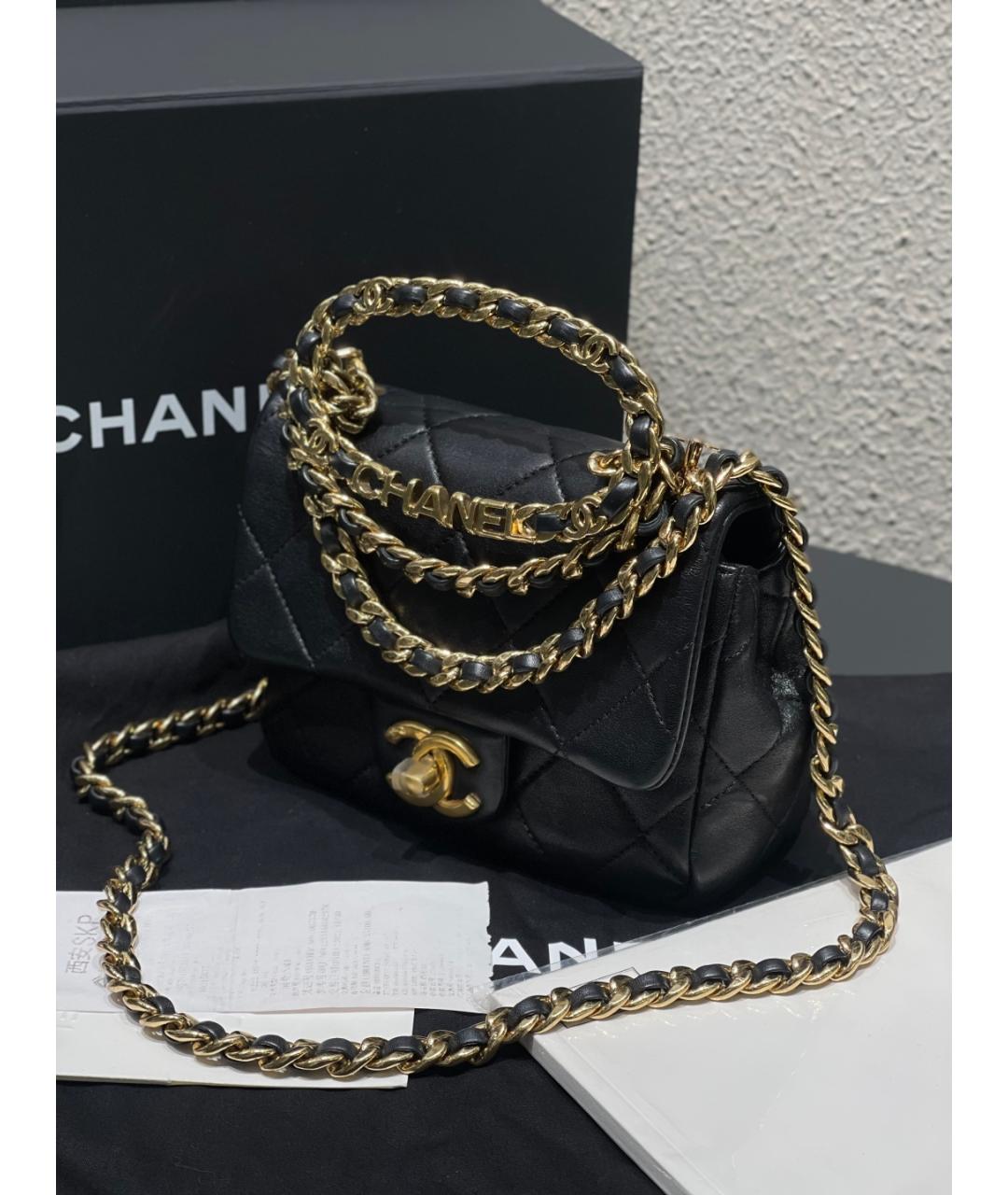CHANEL Черная кожаная сумка через плечо, фото 3