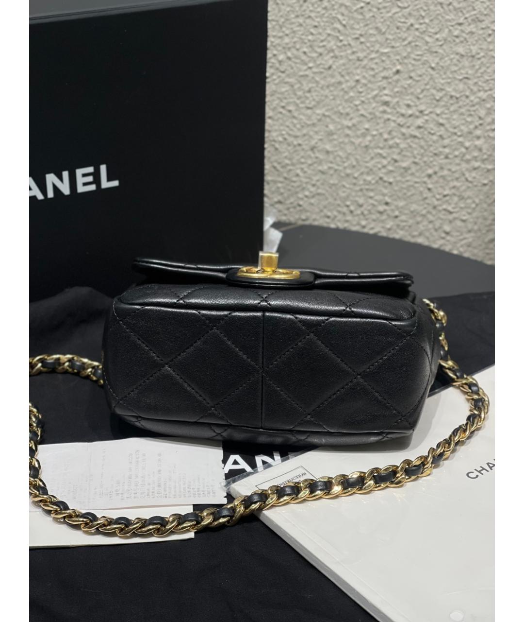 CHANEL Черная кожаная сумка через плечо, фото 4