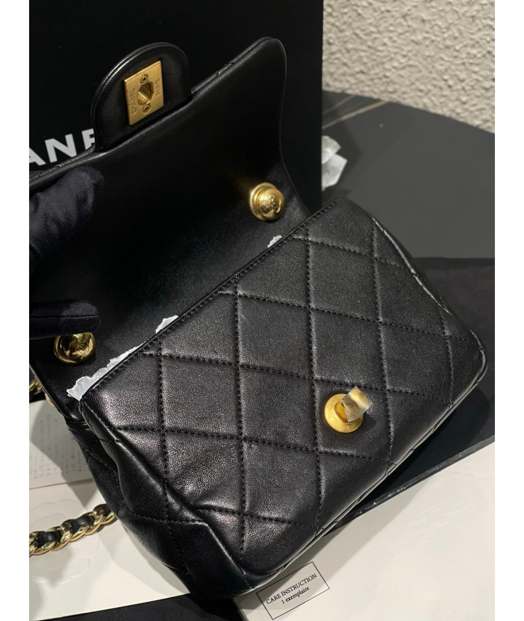 CHANEL Черная кожаная сумка через плечо, фото 6