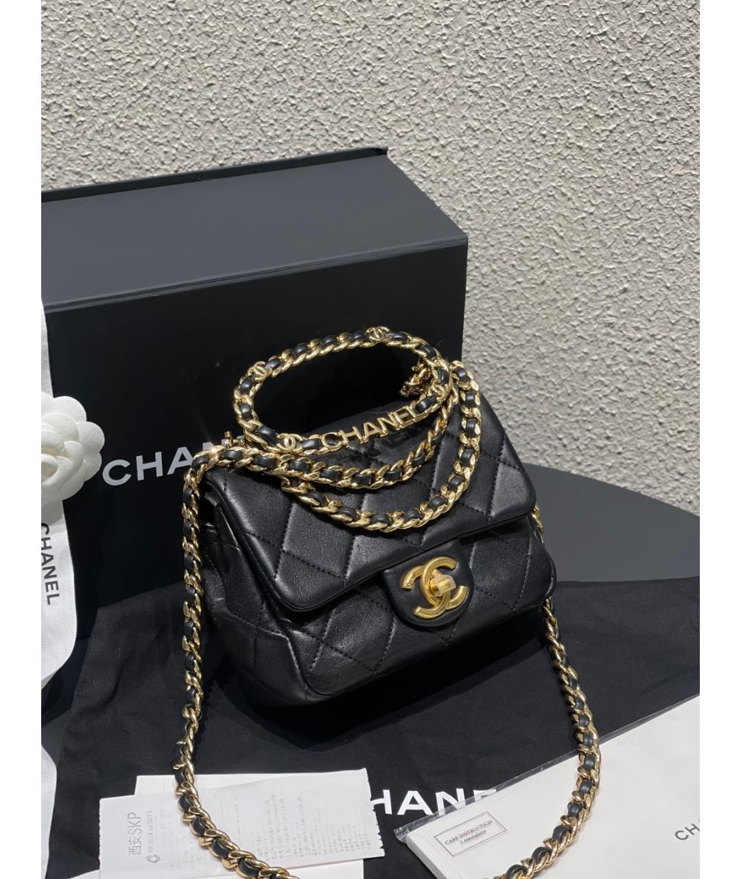 CHANEL Черная кожаная сумка через плечо, фото 2