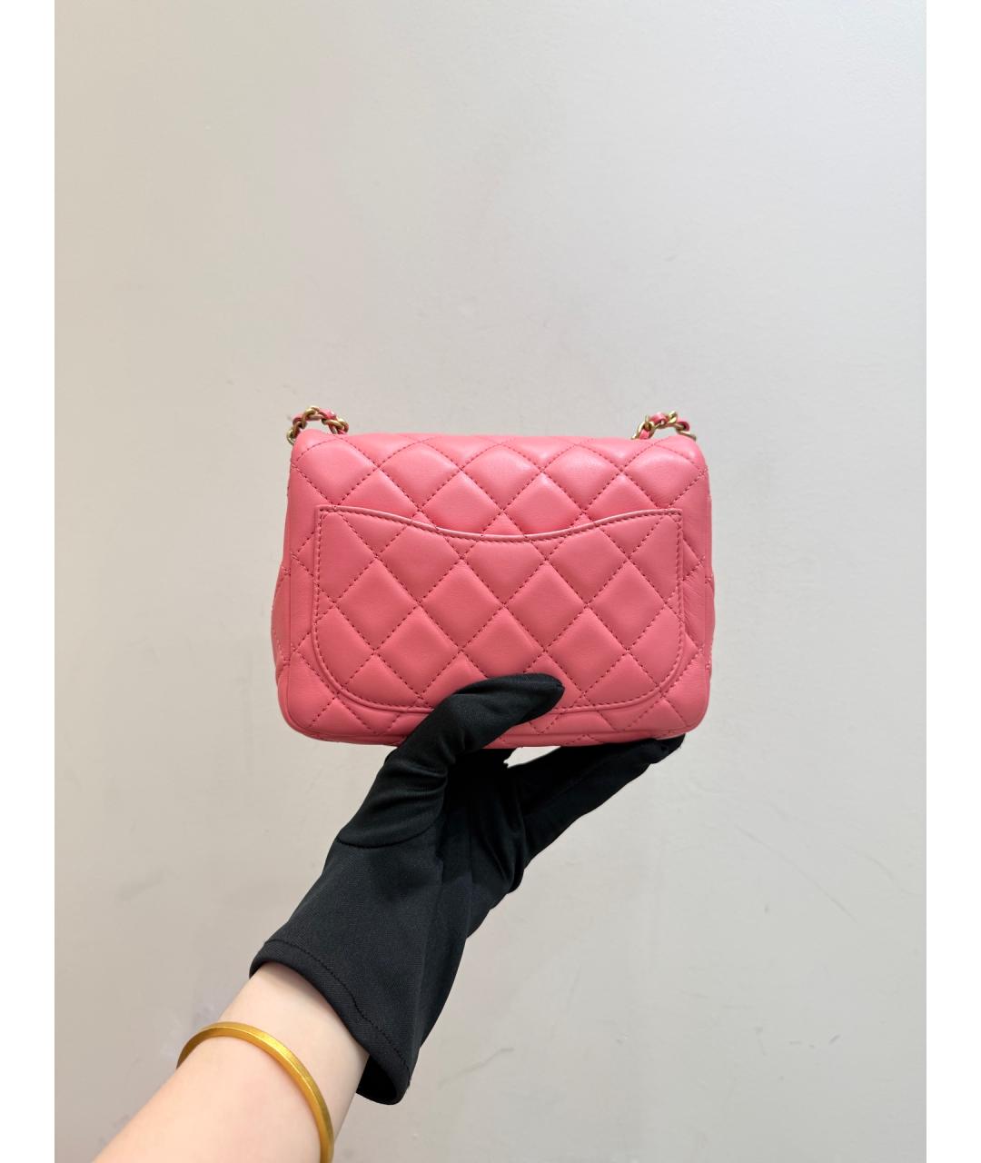 CHANEL Розовая кожаная сумка через плечо, фото 4