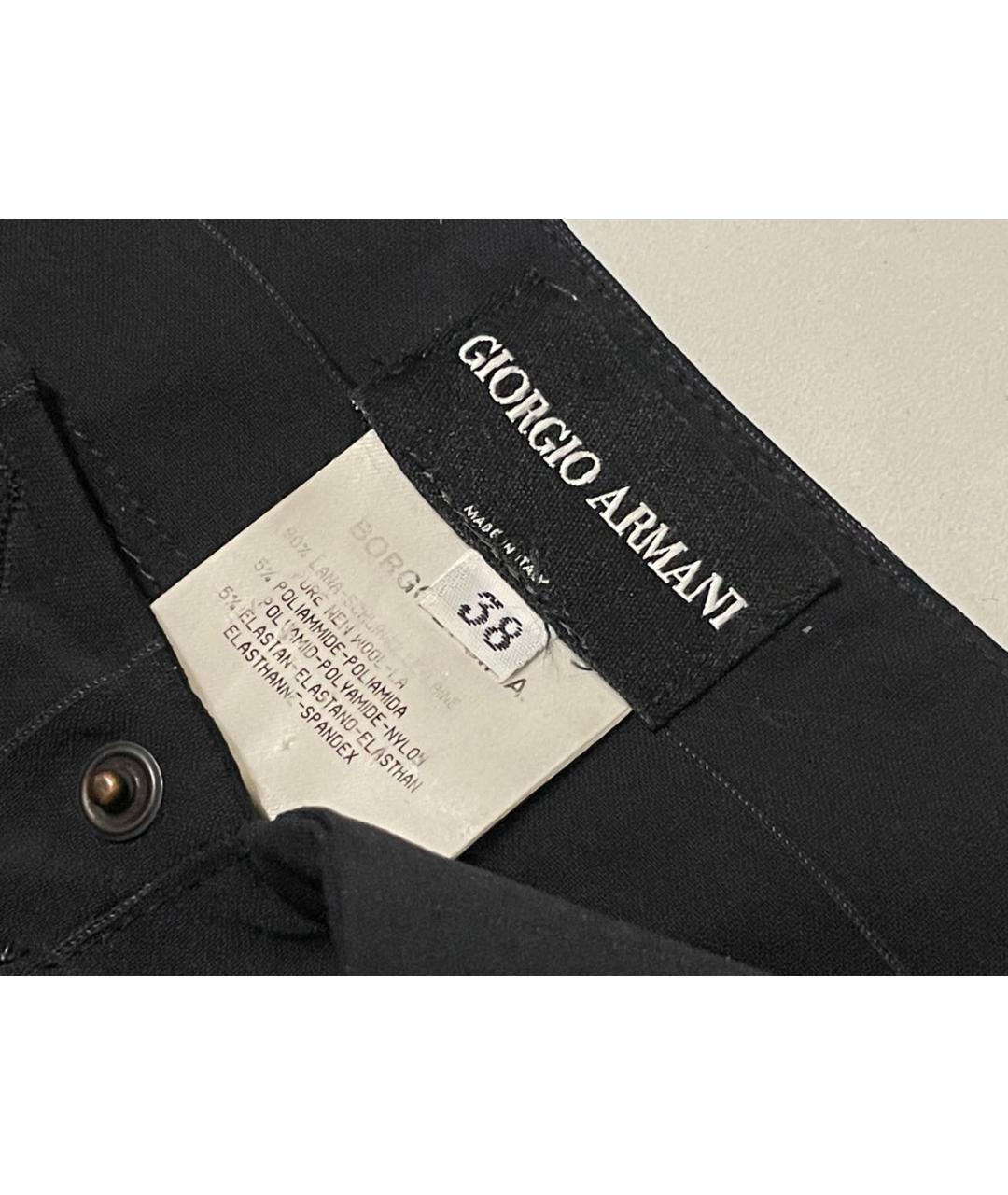 GIORGIO ARMANI Черные шерстяные брюки широкие, фото 3