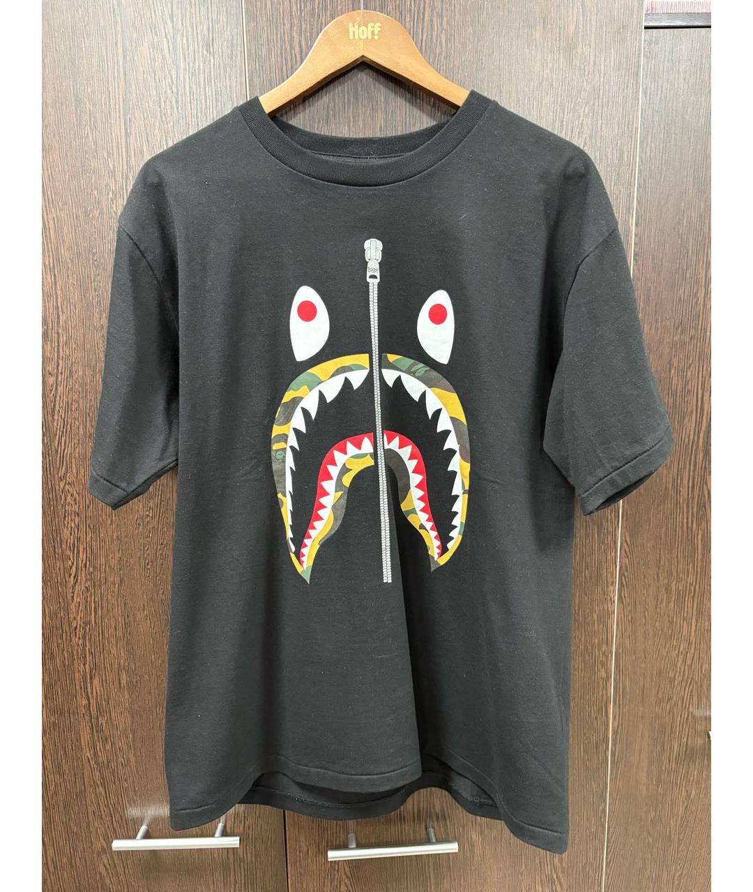 A BATHING APE Черная хлопковая футболка, фото 4