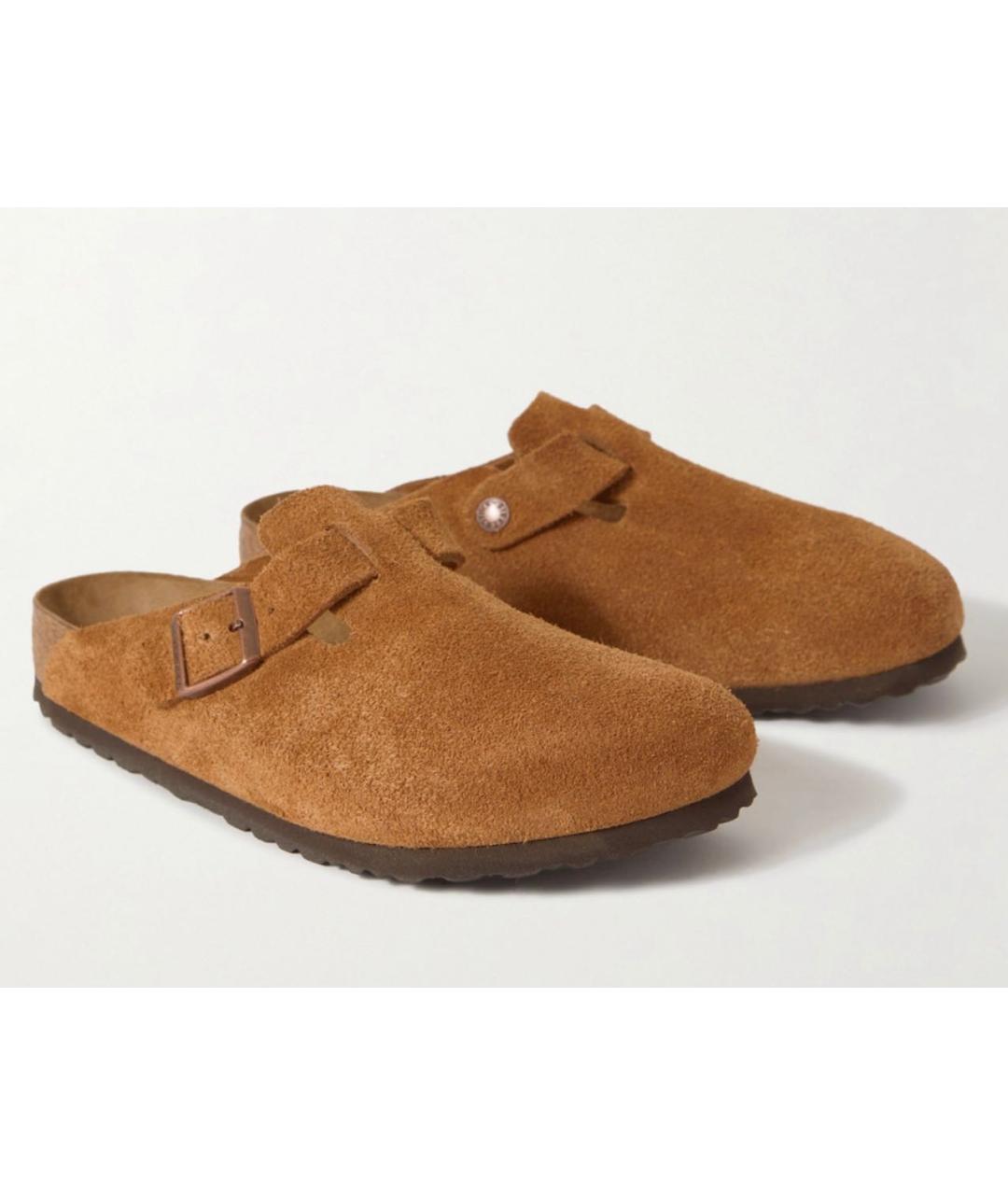 BIRKENSTOCK Коричневые замшевые сабо, фото 2
