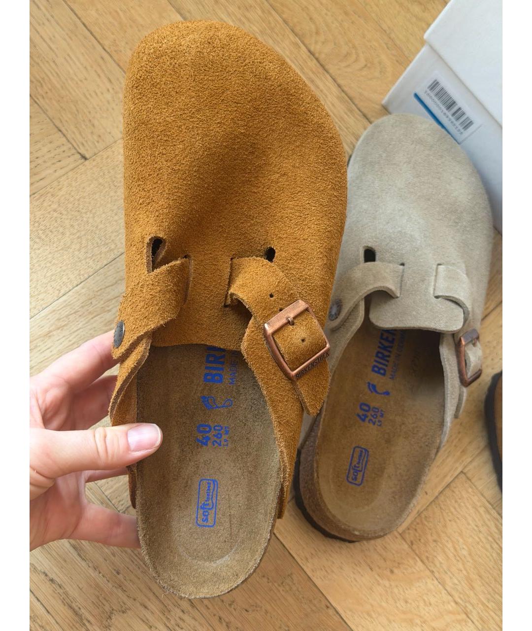 BIRKENSTOCK Коричневые замшевые сабо, фото 7