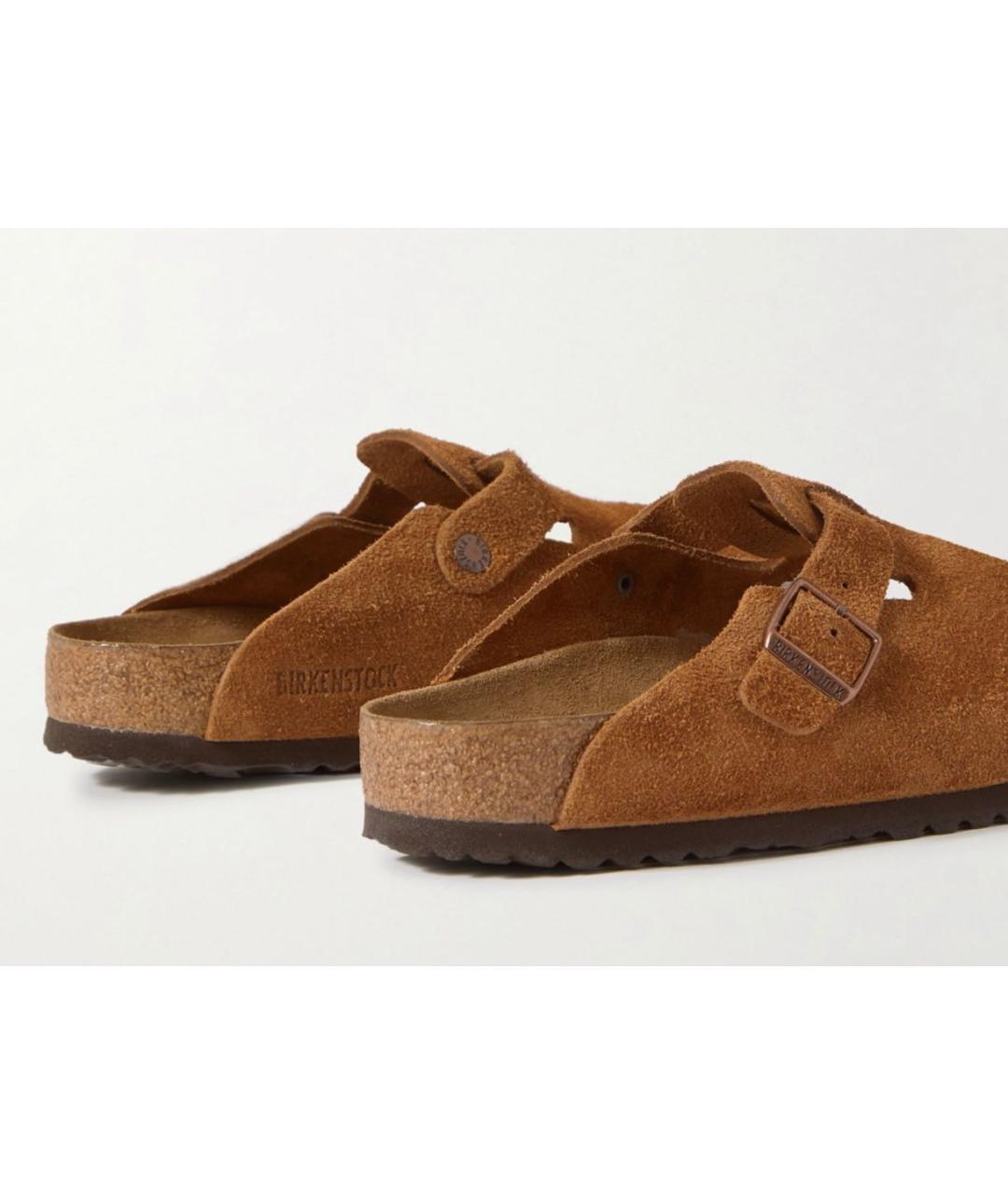 BIRKENSTOCK Коричневые замшевые сабо, фото 4