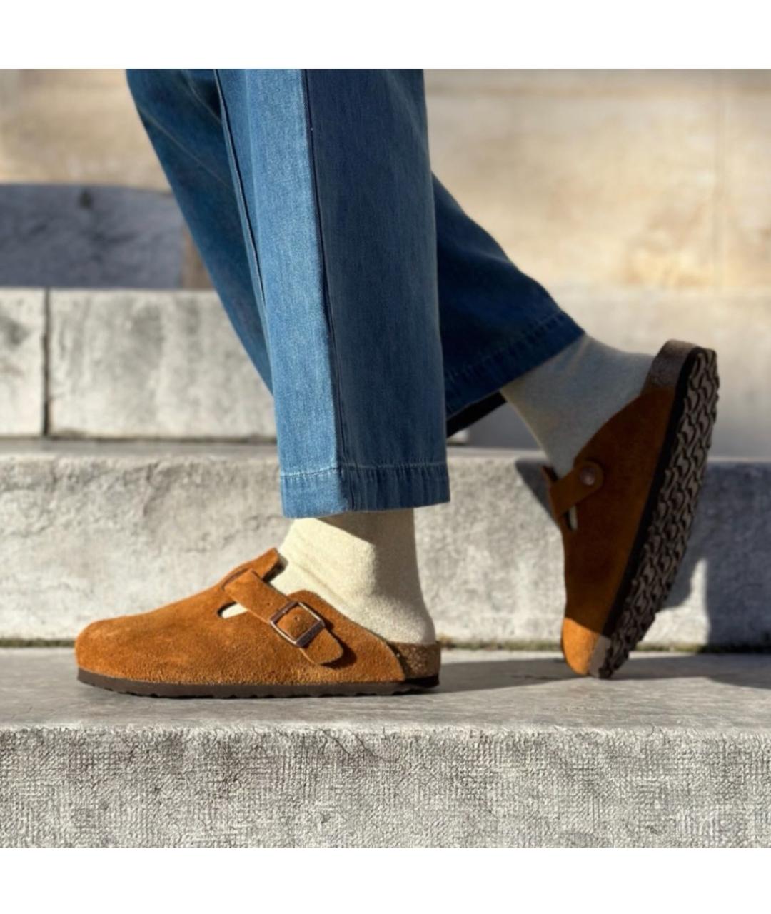 BIRKENSTOCK Коричневые замшевые сабо, фото 6