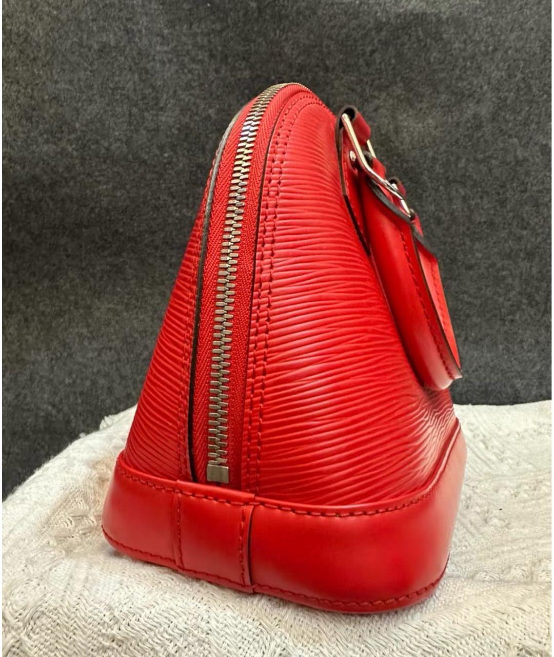 LOUIS VUITTON Красная кожаная сумка с короткими ручками, фото 4