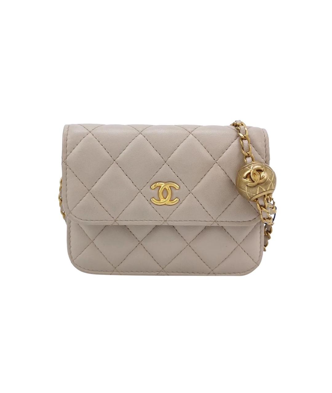 CHANEL Бежевая кожаная сумка через плечо, фото 1