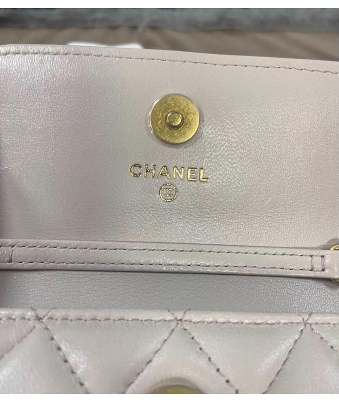 CHANEL Бежевая кожаная сумка через плечо, фото 5