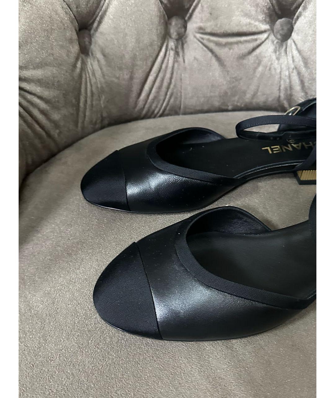 CHANEL Черные кожаные балетки, фото 3