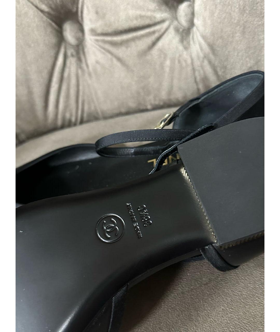 CHANEL Черные кожаные балетки, фото 5