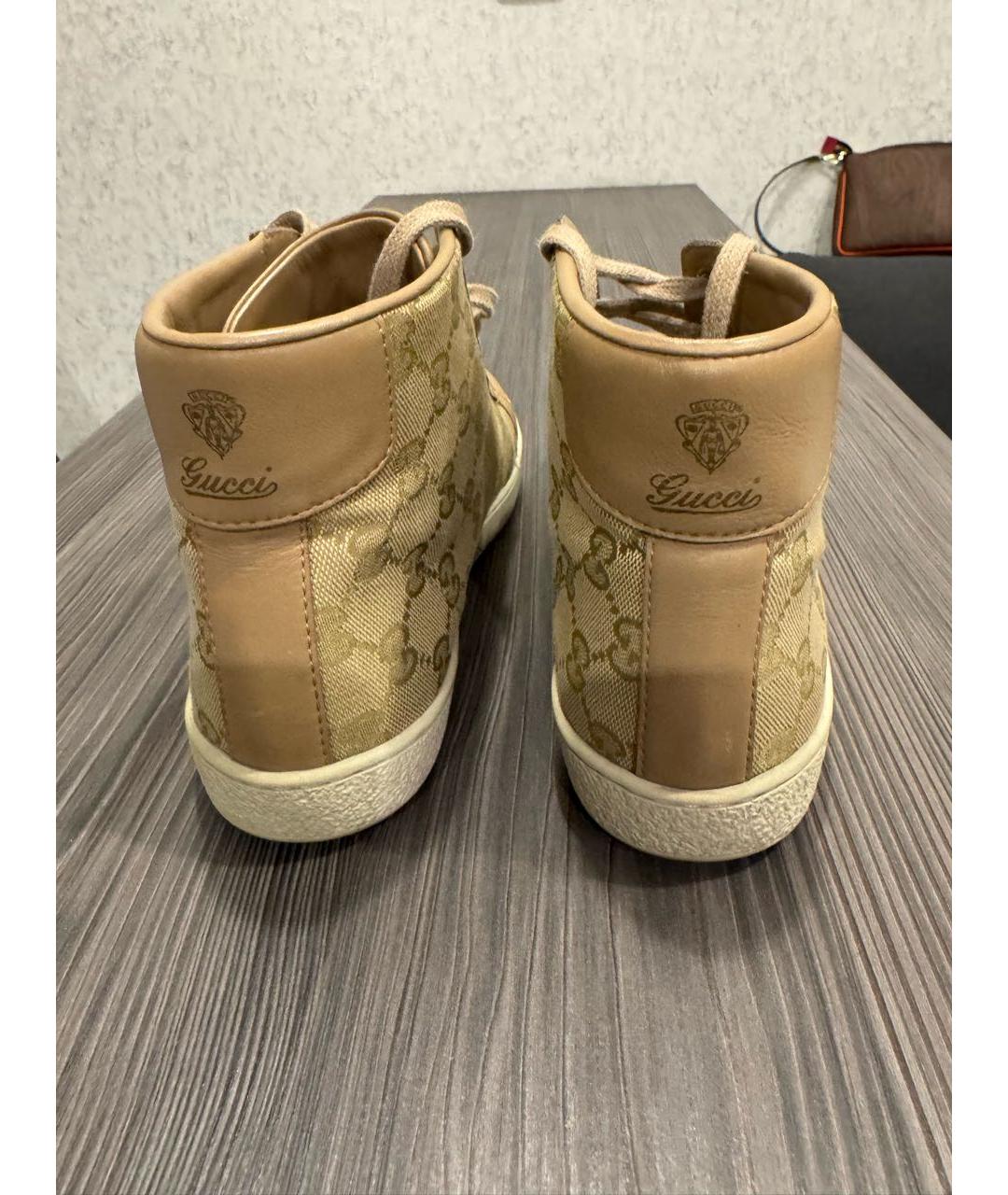 GUCCI Бежевые кеды, фото 4
