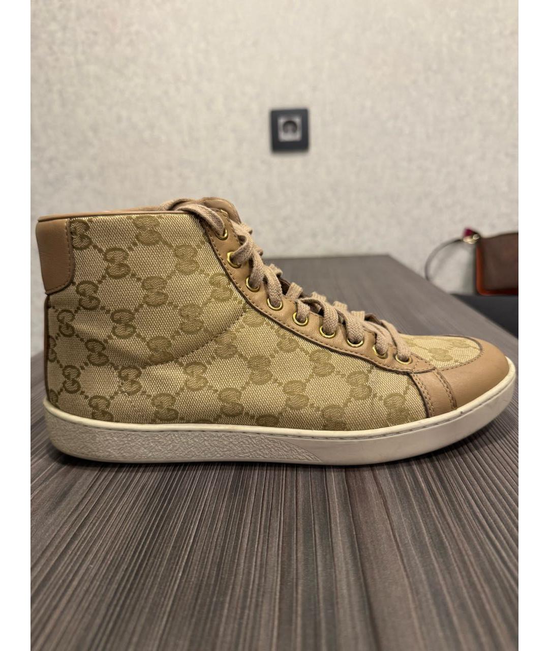 GUCCI Бежевые кеды, фото 6