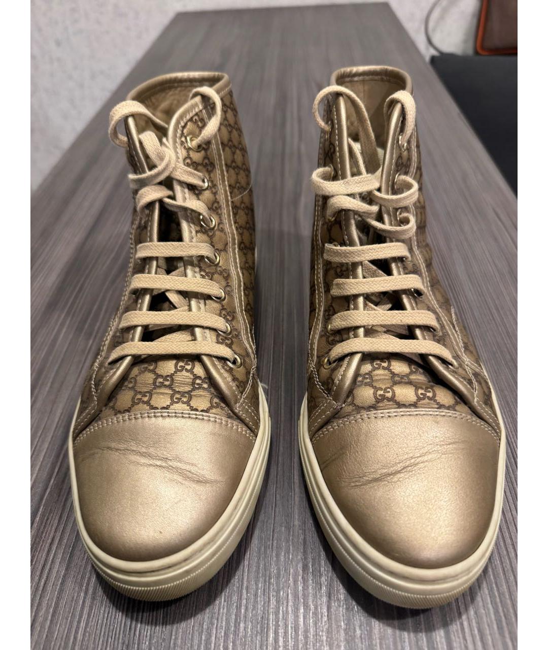 GUCCI Золотые кеды, фото 2