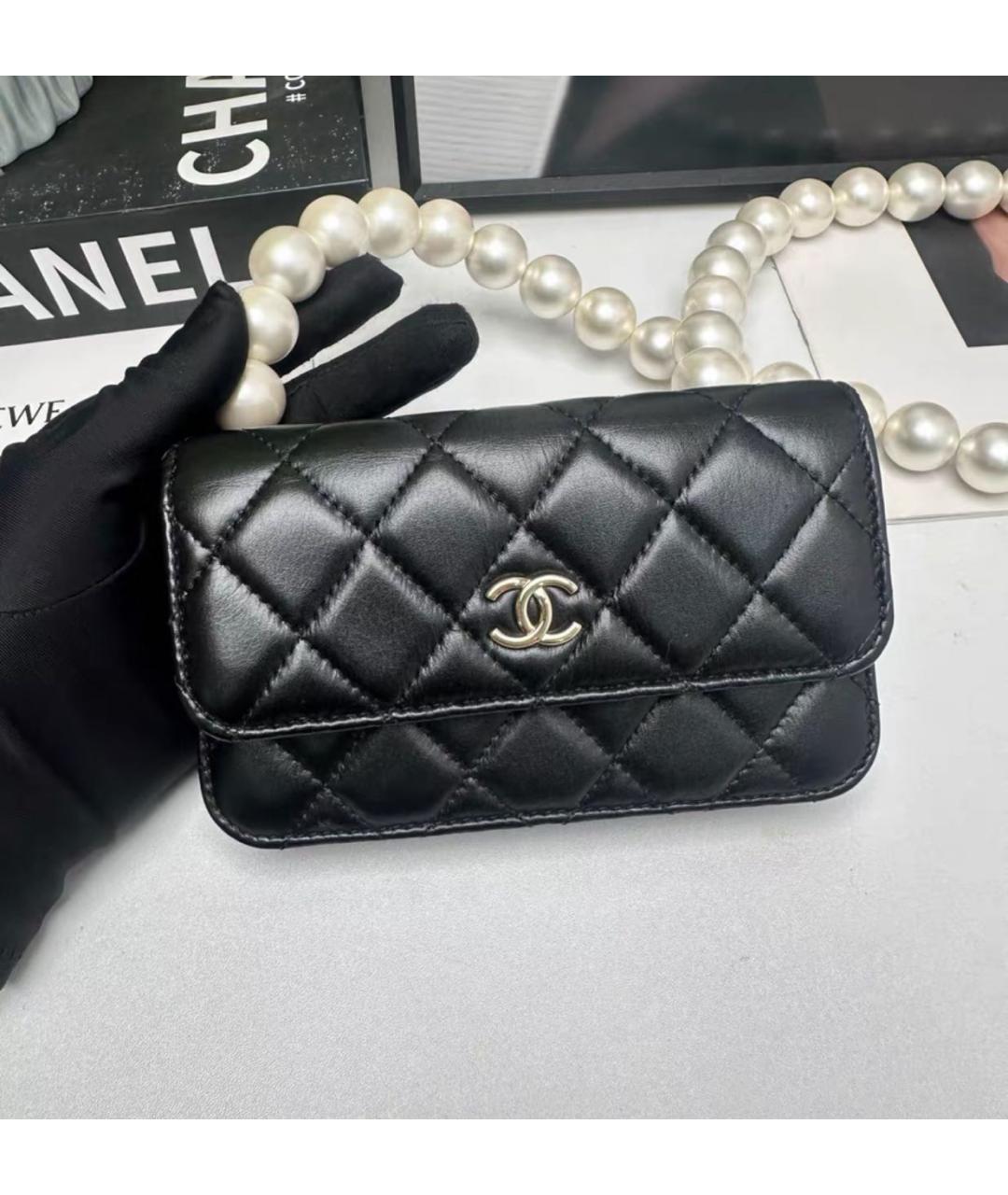 CHANEL Черная кожаная сумка через плечо, фото 2