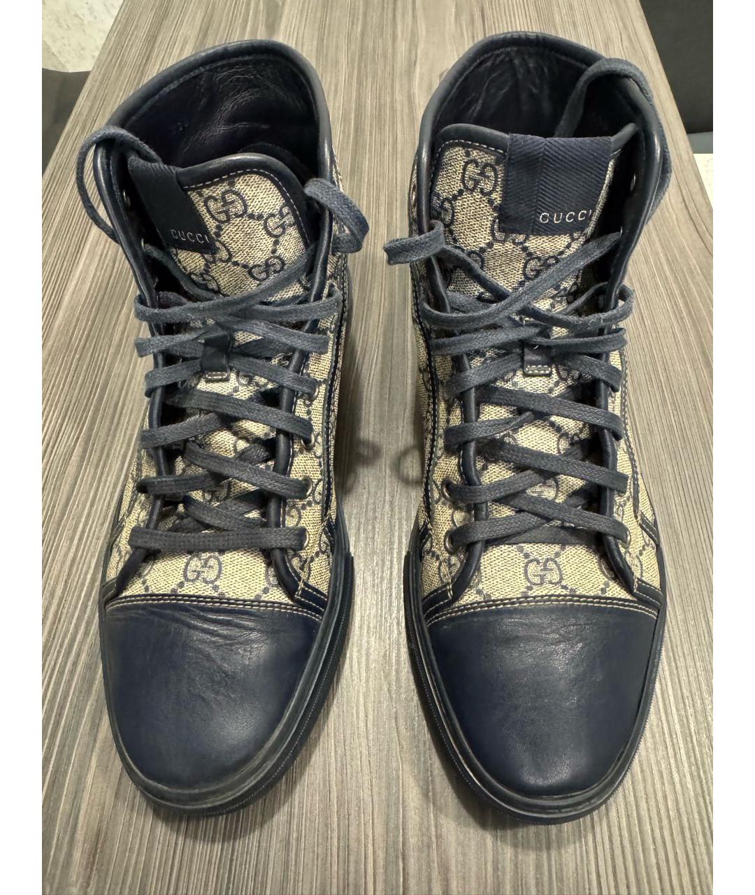 GUCCI Синие высокие кроссовки / кеды, фото 2