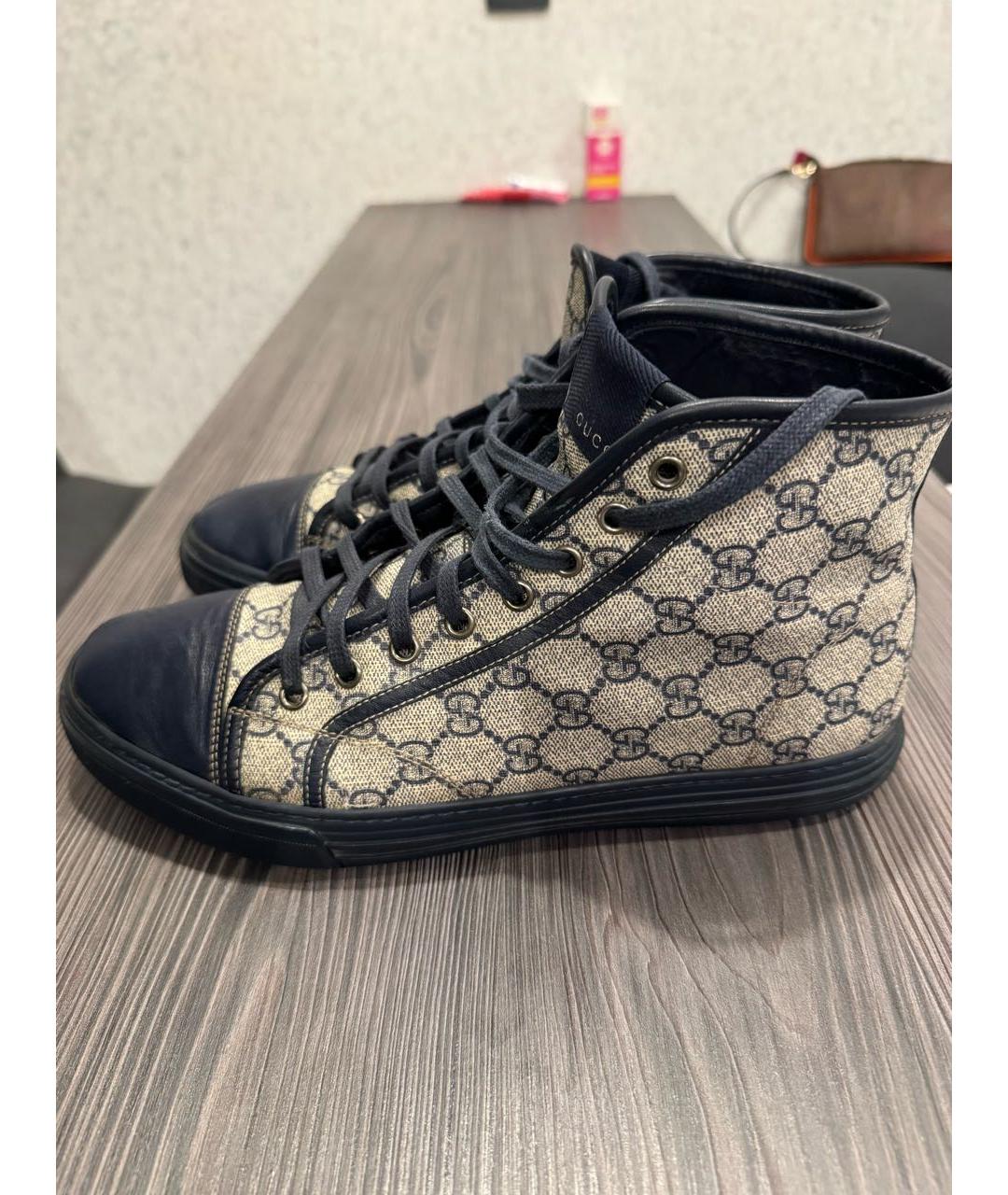 GUCCI Синие высокие кроссовки / кеды, фото 3