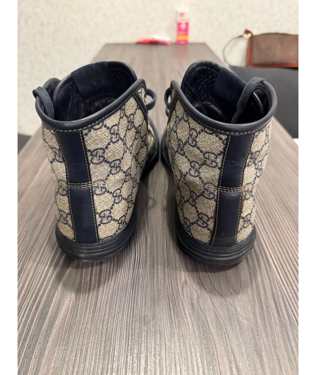 GUCCI Синие высокие кроссовки / кеды, фото 4