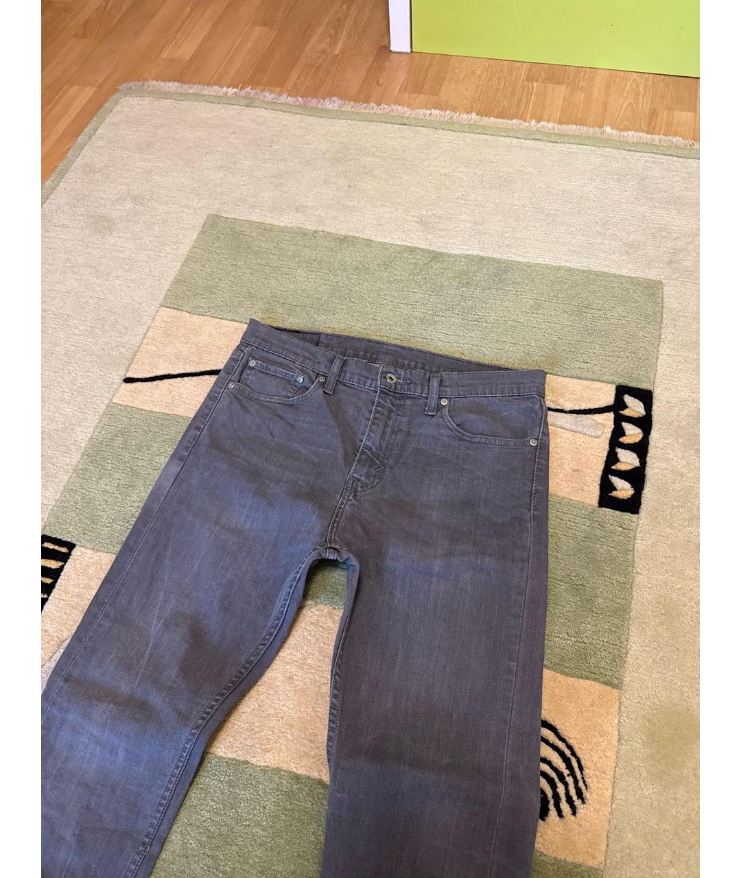 LEVI'S Серые хлопковые прямые джинсы, фото 5