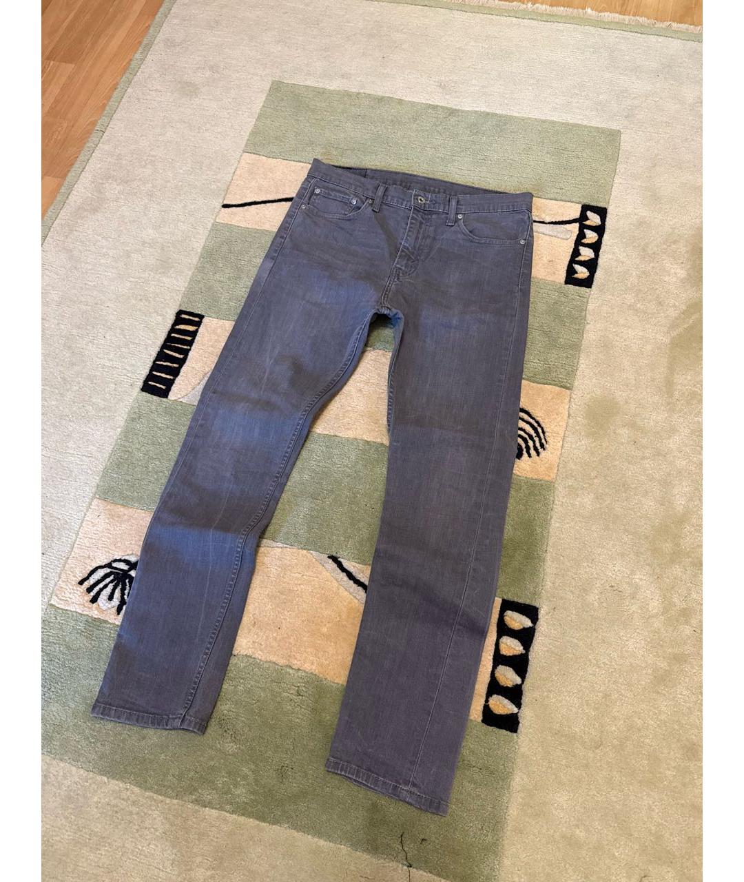 LEVI'S Серые хлопковые прямые джинсы, фото 4