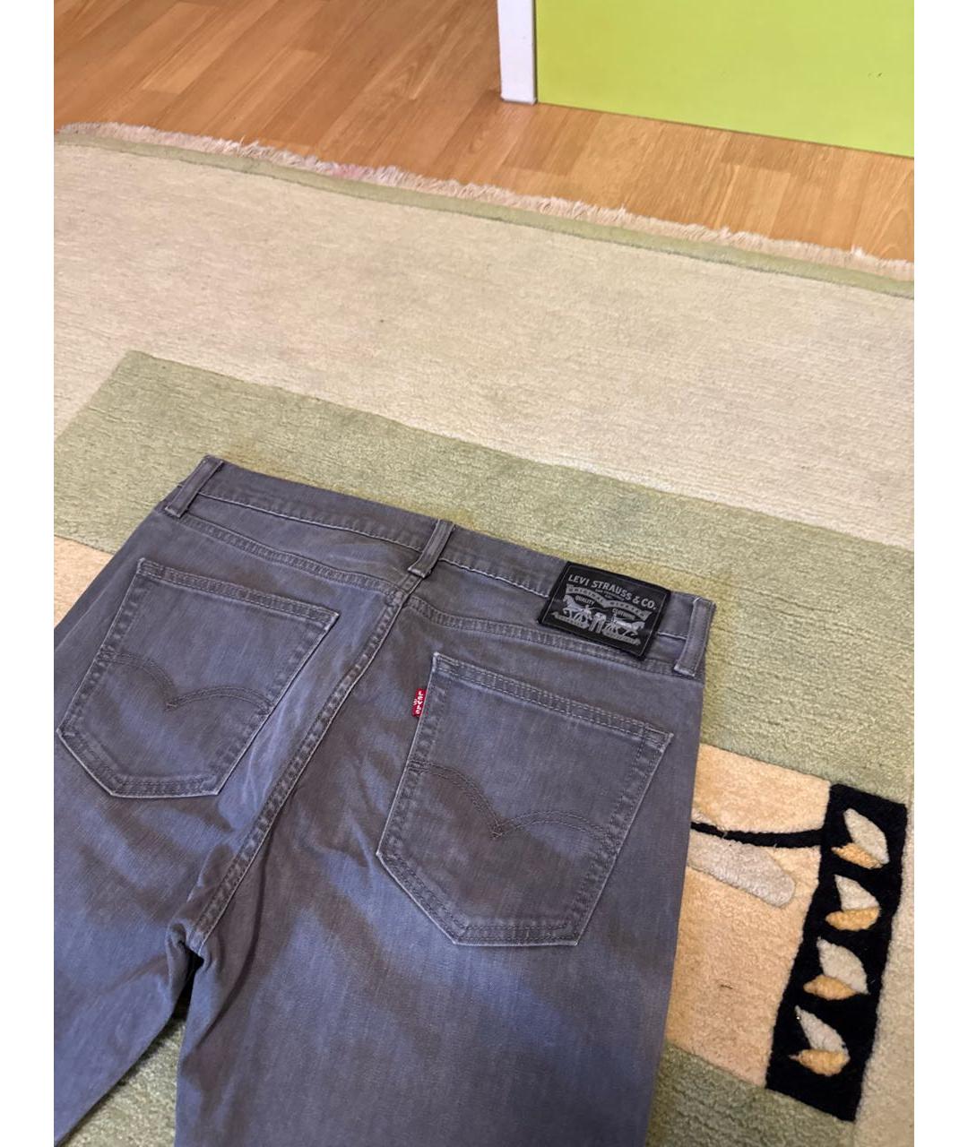 LEVI'S Серые хлопковые прямые джинсы, фото 3