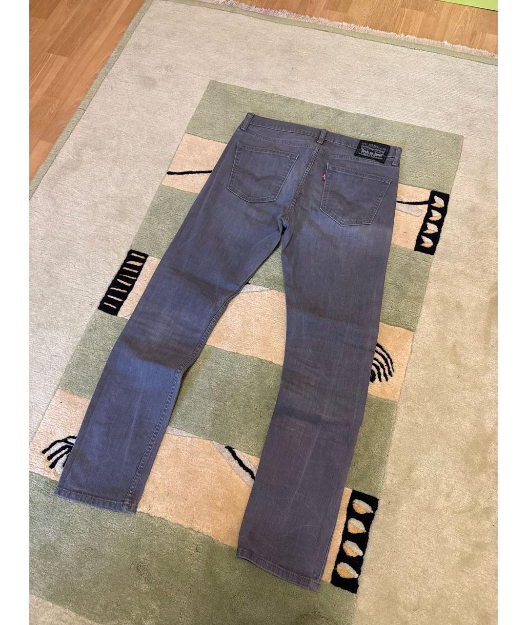 LEVI'S Серые хлопковые прямые джинсы, фото 2
